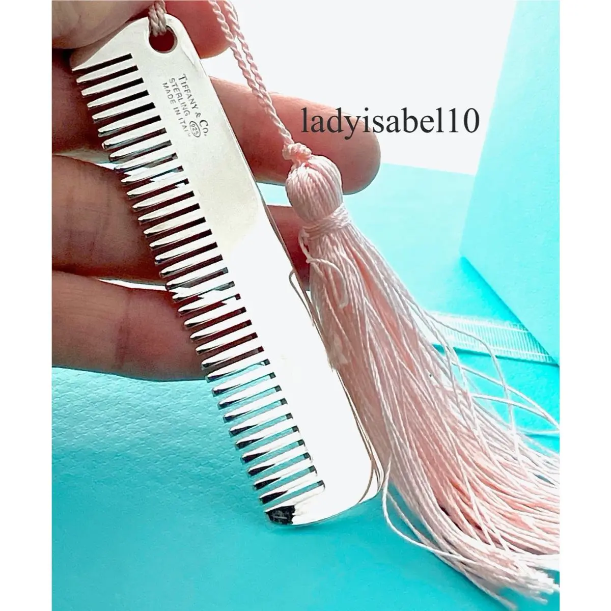 Tiffany Co. Baby Comb Brush Pink Tassel Sterling Silver Italy W/box -authentic by Tiffany & Co.