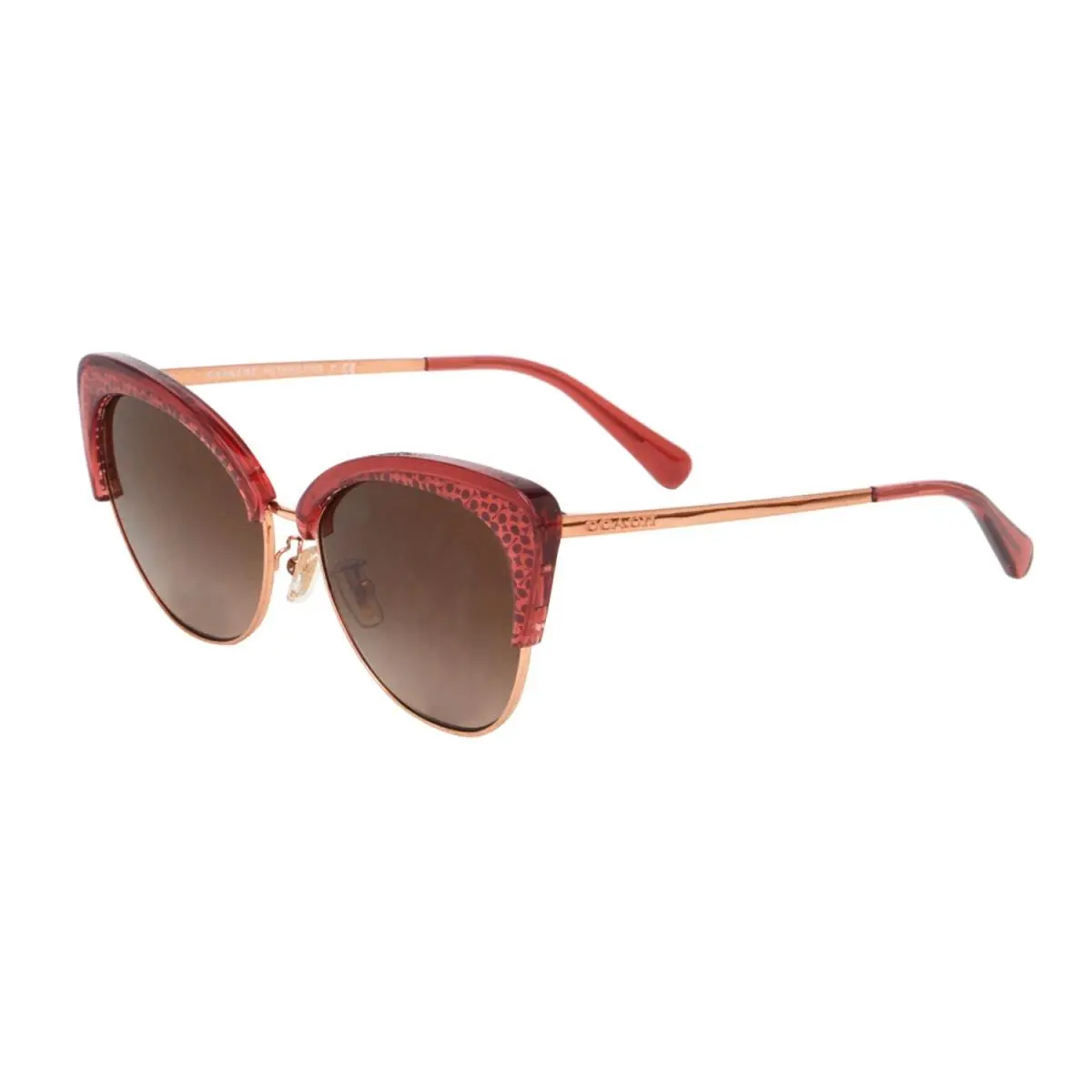 Stylish Coach Women`s Sunglasses HC7110 557413 Burgundy Signature C/rose Gold