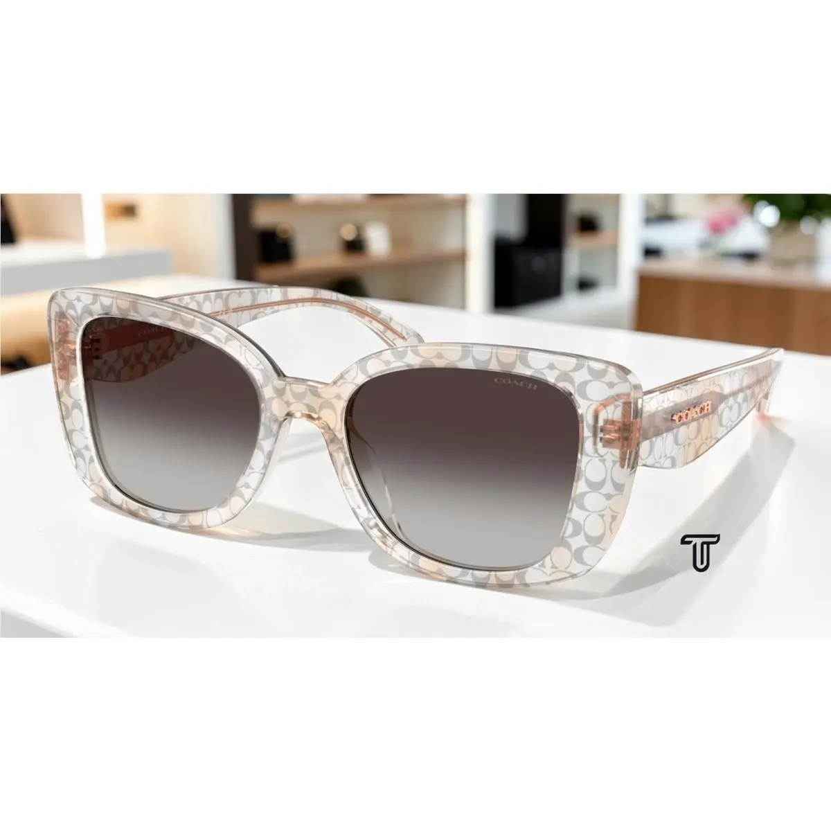 Coach HC8450U 59328G Cdp48 Grey Grey Gradient 52 mm Women`s Sunglasses