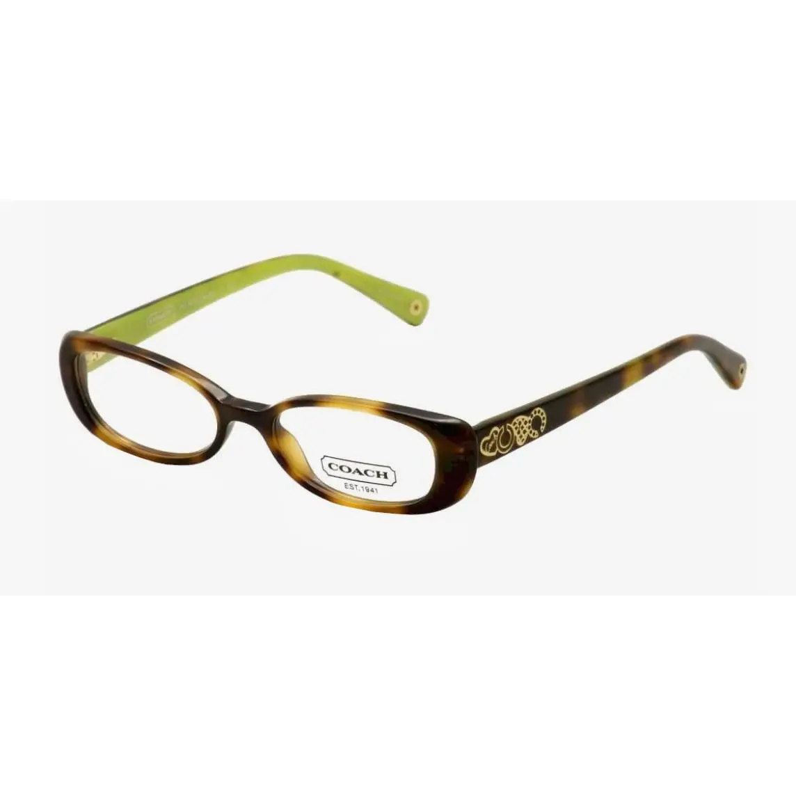 Coach Brown Tortoise Oval Green Interior Women Eyeglasses - Saige HC6016