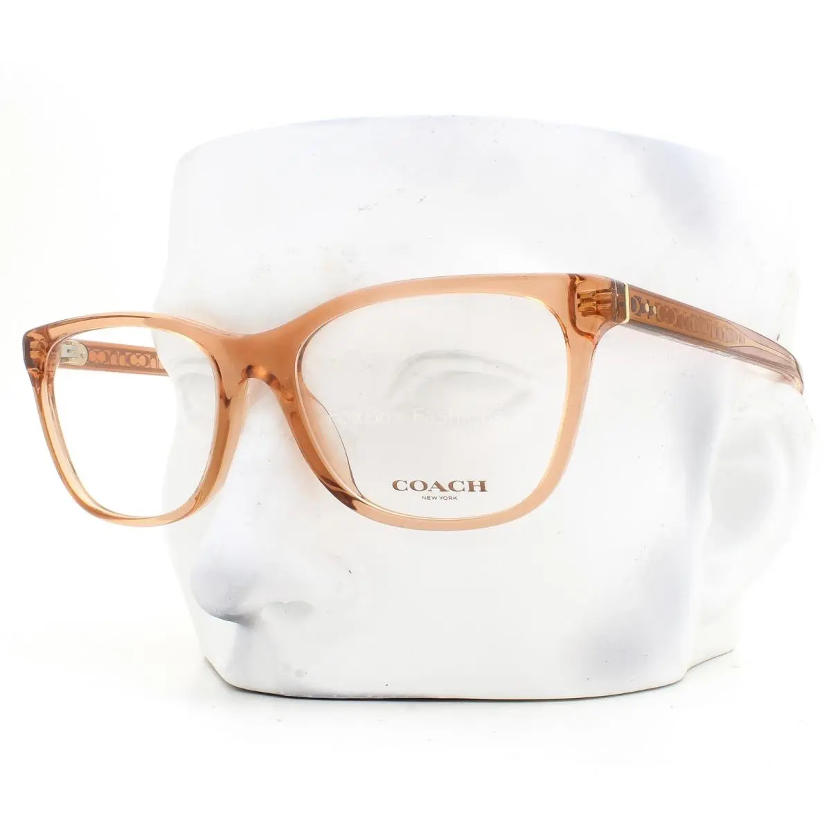 Coach Eyeglasses HC6235U 5822 Glasses Transparent Saddle Amber Brown 53mm W/case