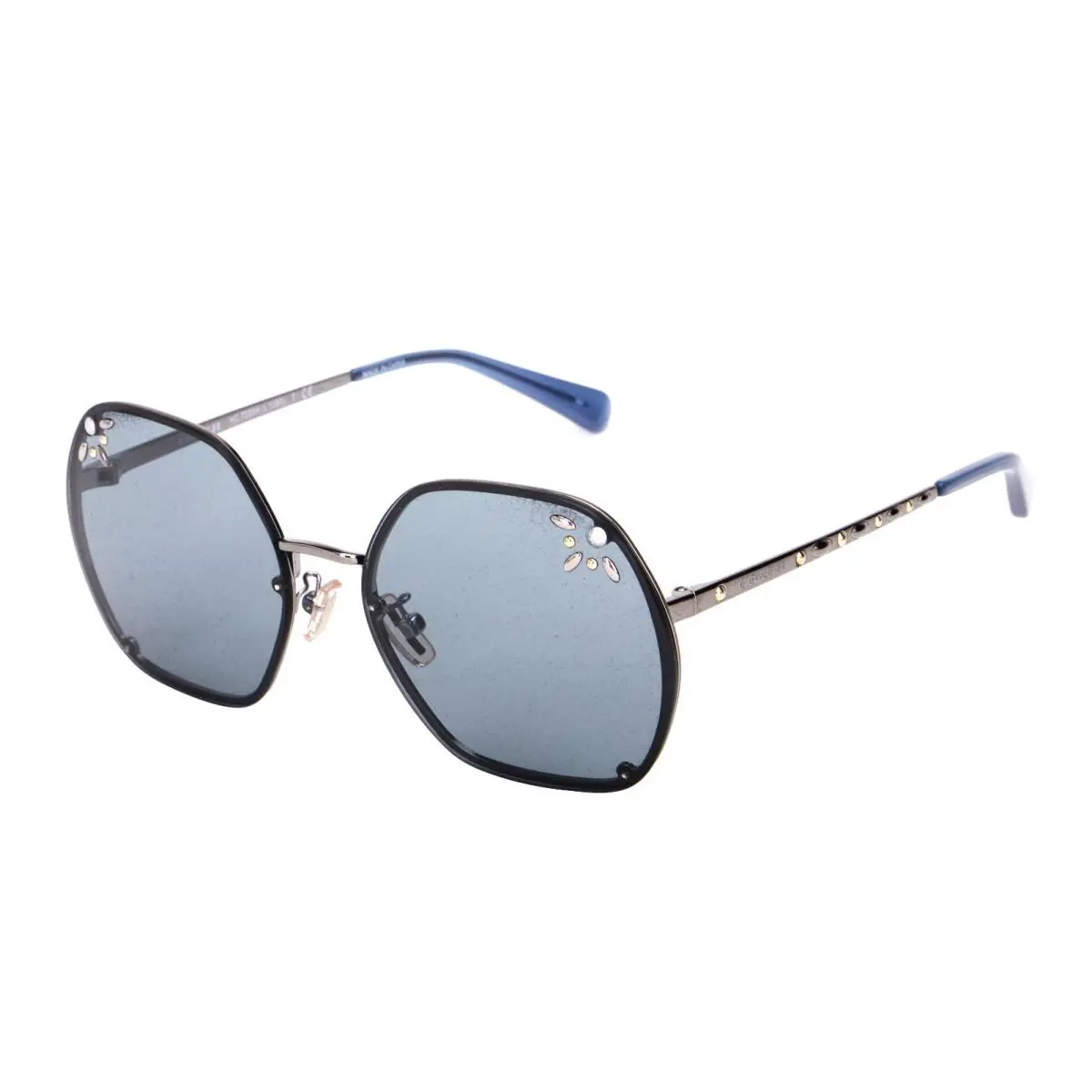 Coach Women`s Sunglasses Black Blue with Crystals HC7095H-9004/1