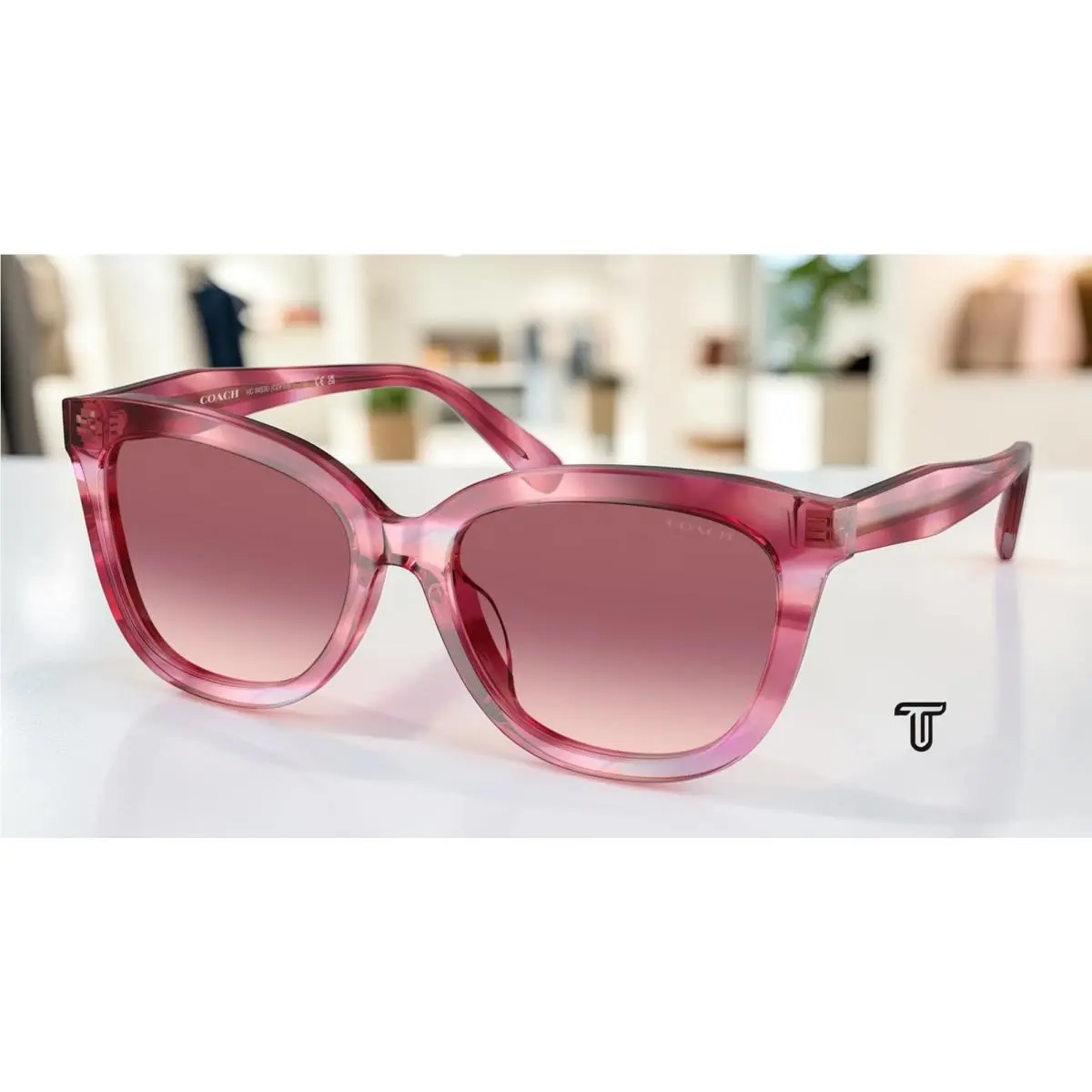 Coach HC8453U 59417W Cdp53 Purple Cosmo Tortoise Purple 56mm Women`s Sunglasses