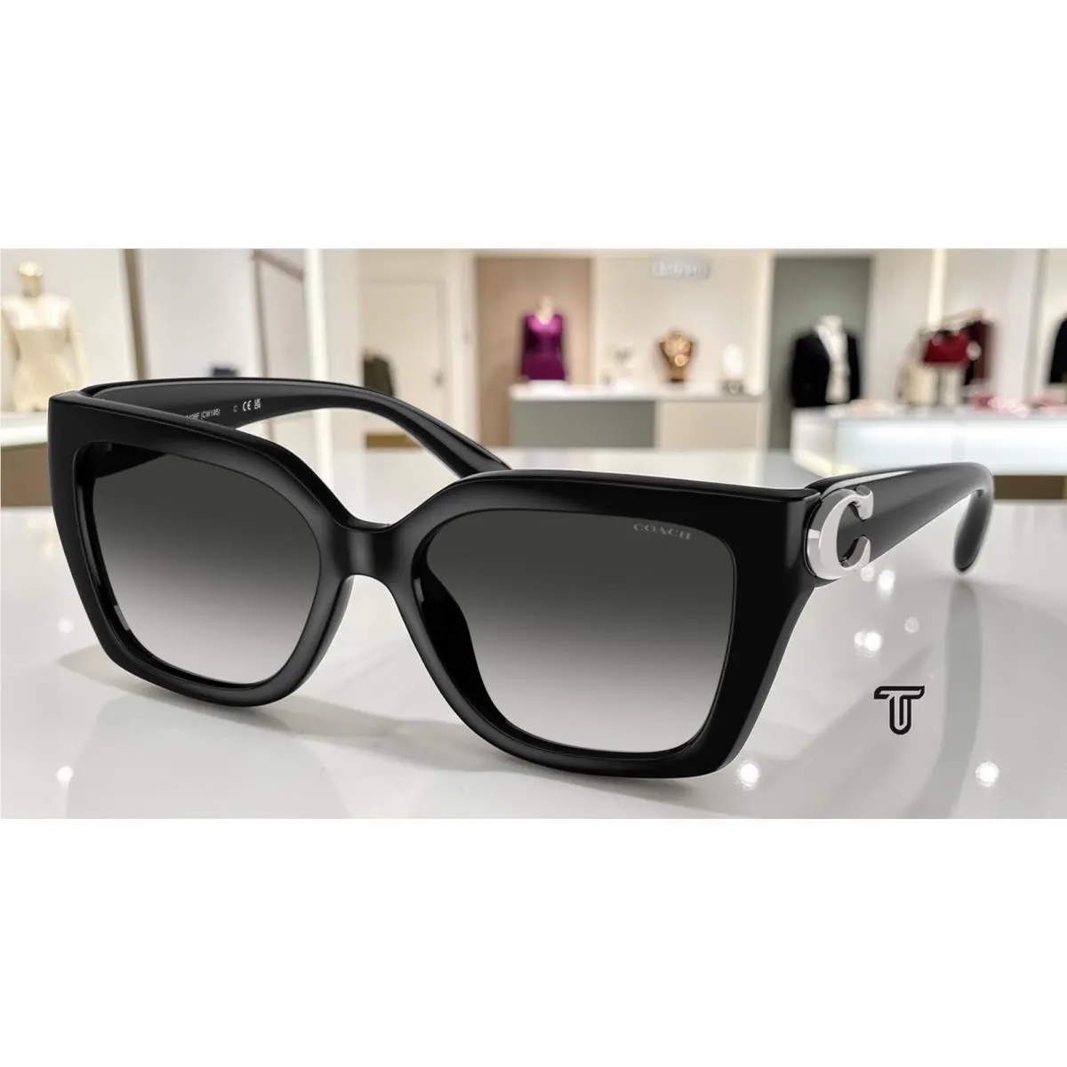 Coach HC8408F 50023C Cw202 Black Grey Gradient 57 mm Women`s Sunglasses