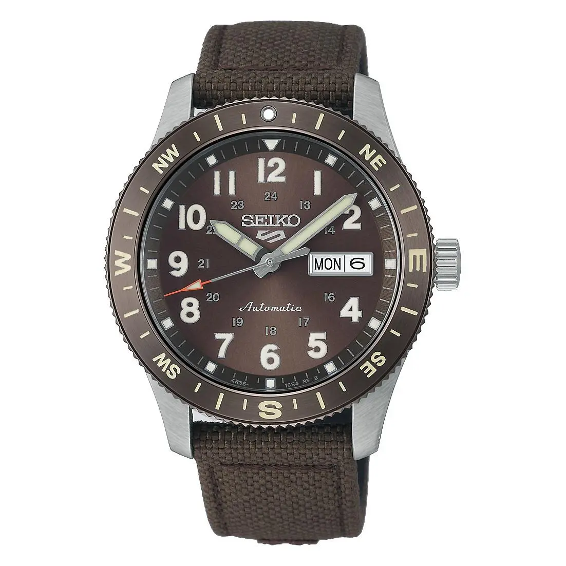 5 Sports Field 41mm Brown Dial Nylon Band Watch HDB009 by Seiko