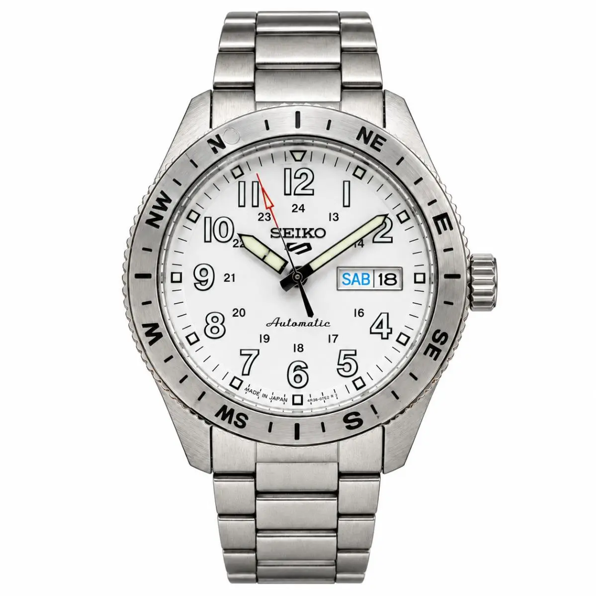 5 Sports Field Series White Dial Automatic Men`s Watch HDB007 by Seiko