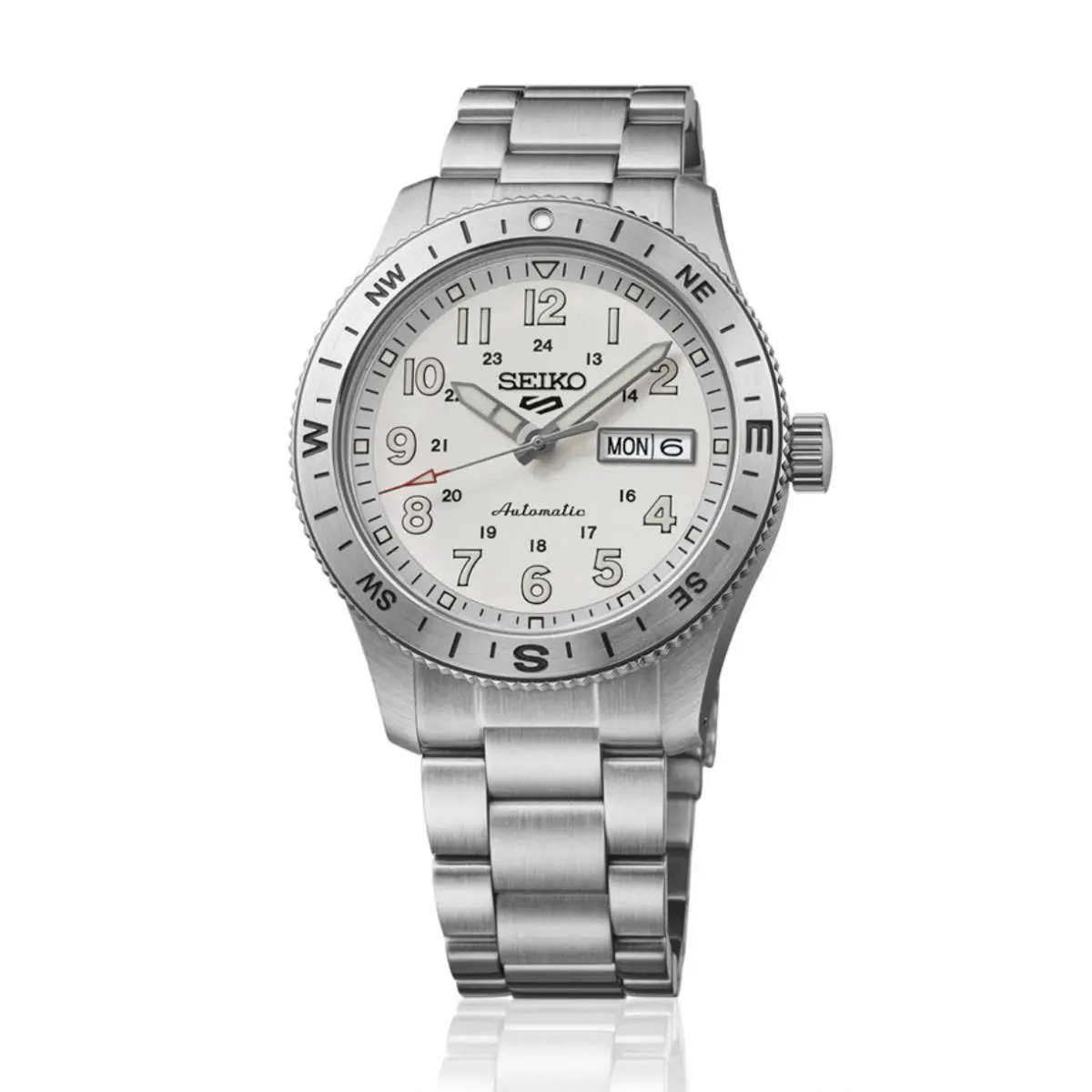 Seiko 5 Sports Field 41mm White Dial Stainless Steel Band Watch HDB007 Japan