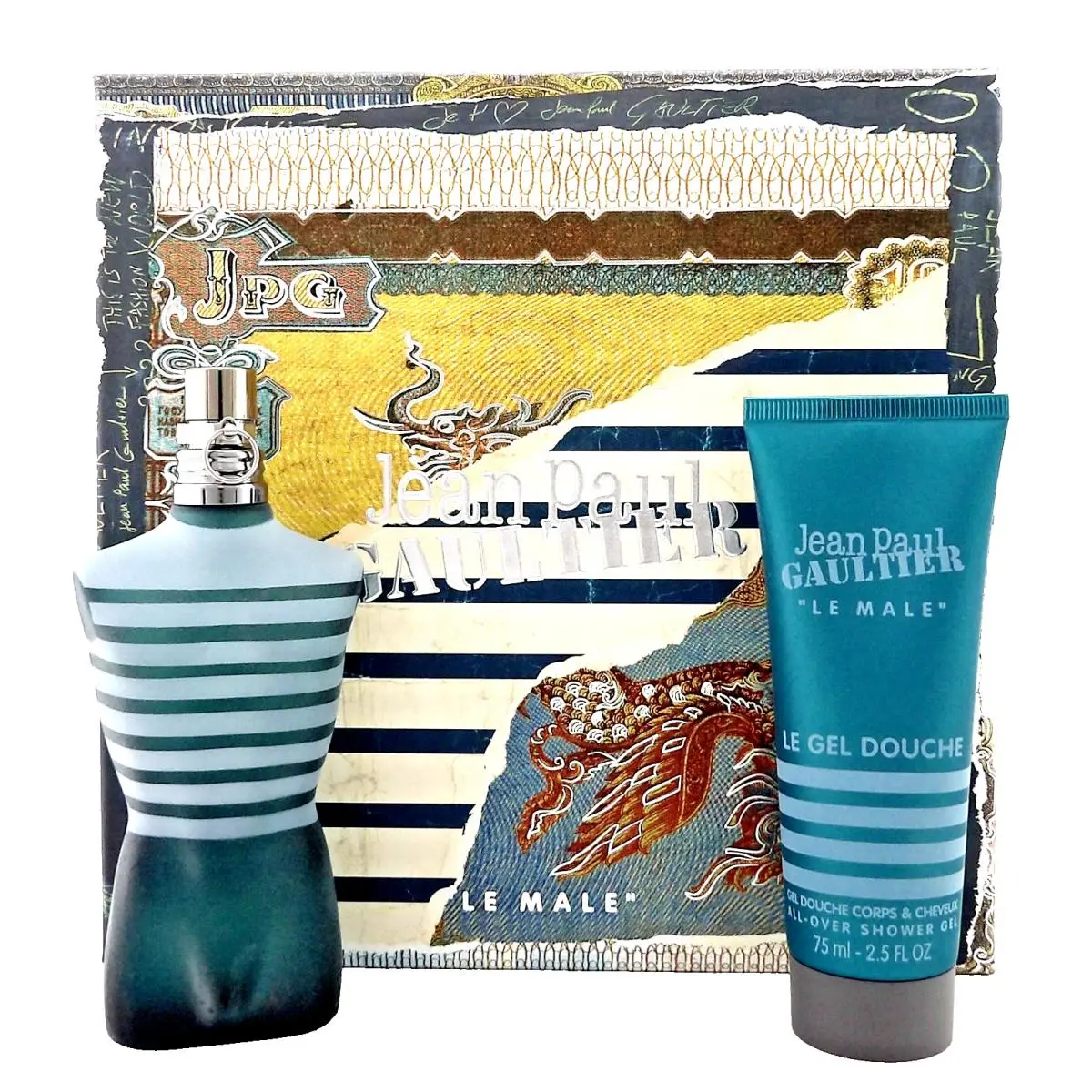 Jean Paul Gaultier LE Male 2.5 Oz. Edt Spray + 2.5 Oz. Shower Gel. Men`s Set