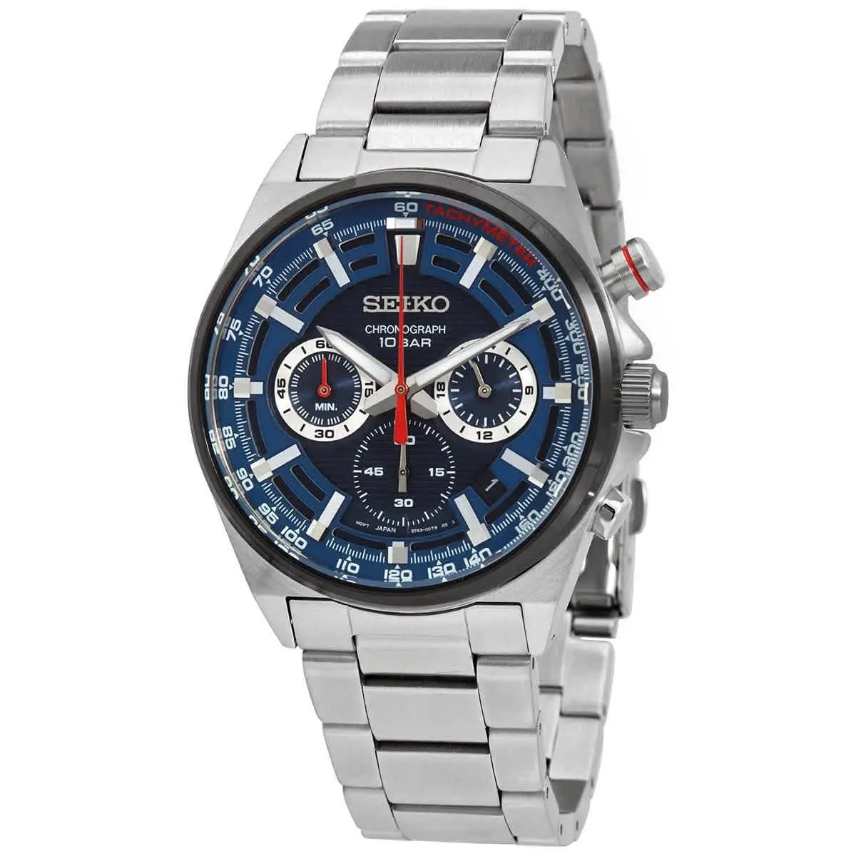 Seiko Chronograph Quartz Blue Dial Men`s Watch SSB407P1