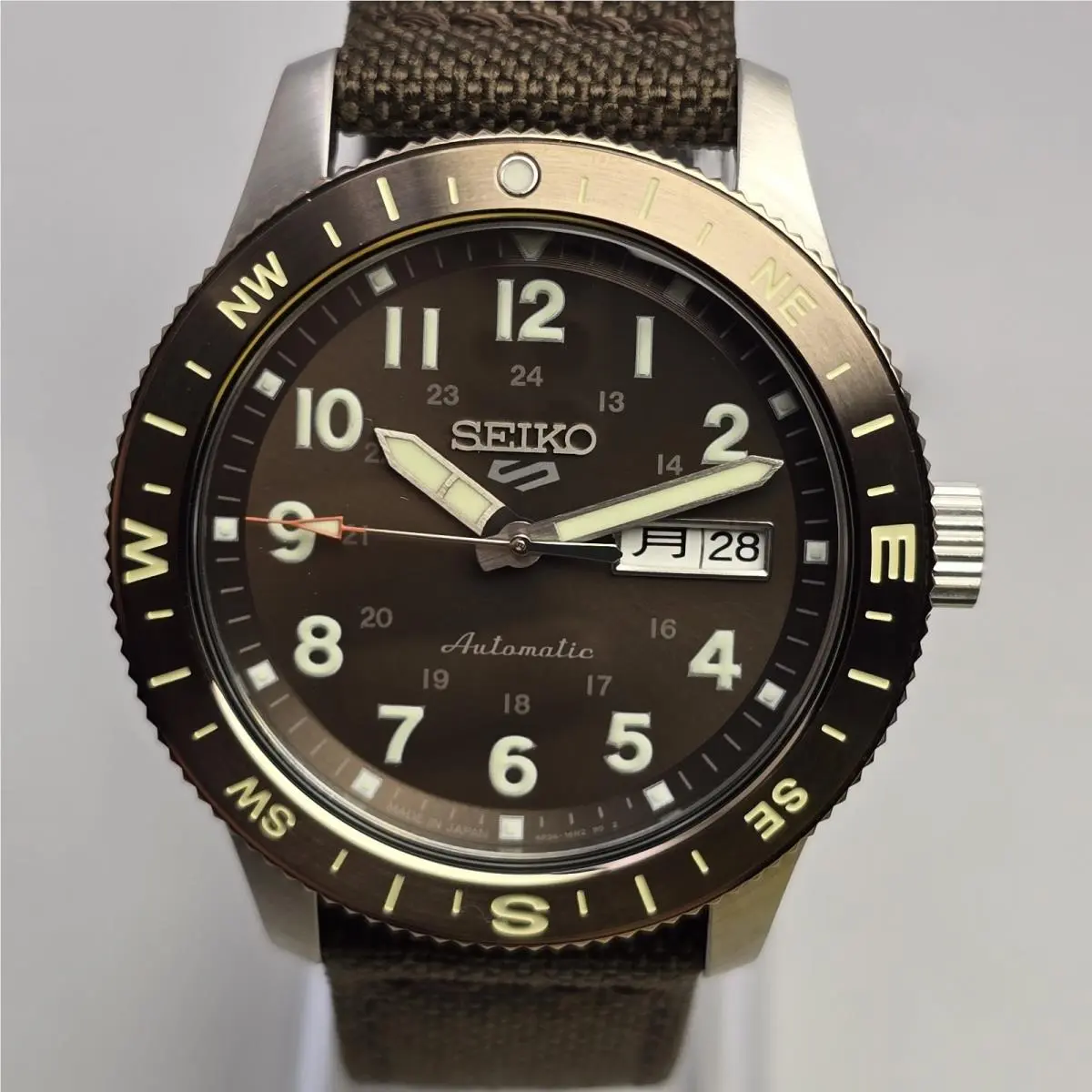 5 Sports HDB009J Jdm 41mm 4R36 Automatic Brown Field Watch by Seiko