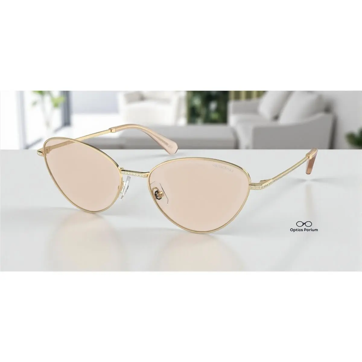 SK7014 4013M4 Pale Gold Brown Photo 58 mm Women`s Sunglasses by Swarovski