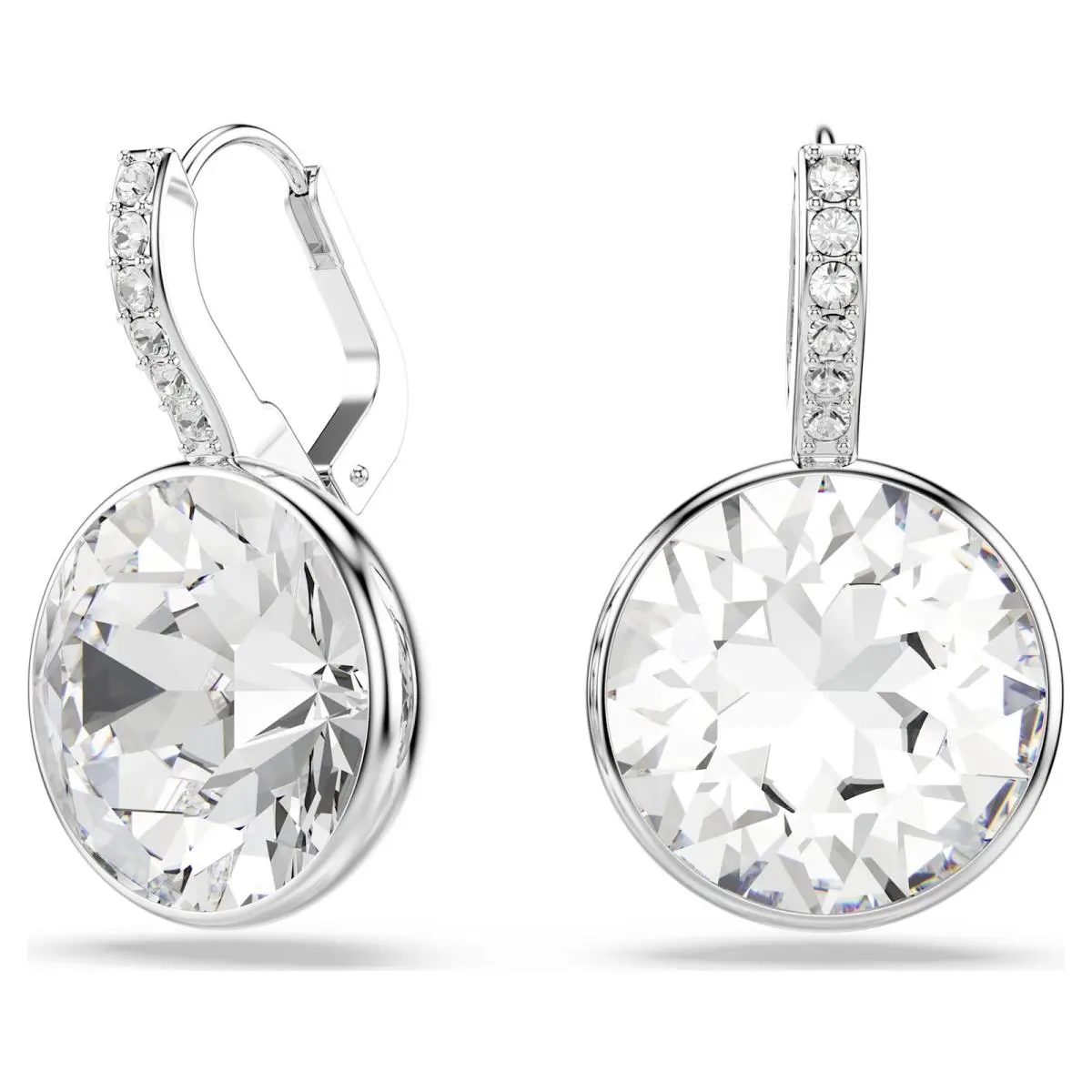 Millenia Drop Earrings Round Cut White Rhodium Plated 5731149 by Swarovski