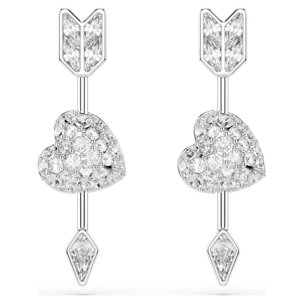 Idyllia Drop Earrings Mixed Cuts Heart with Arrow 5749602 by Swarovski