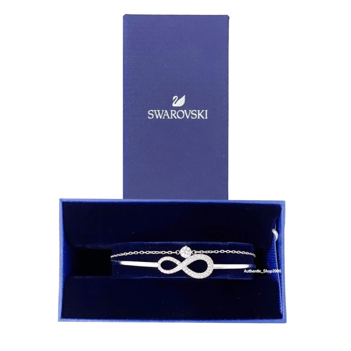 Rhod Pave Infinity Bangle Stacking Bracelet 5520584 by Swarovski