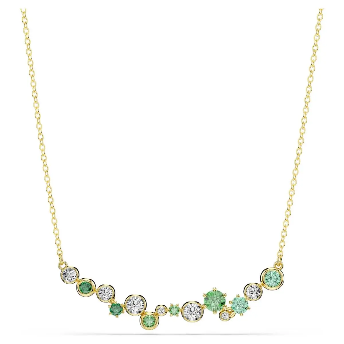 Constella Necklace Mixed Cuts Green Gold-tone Plated 5732247 by Swarovski