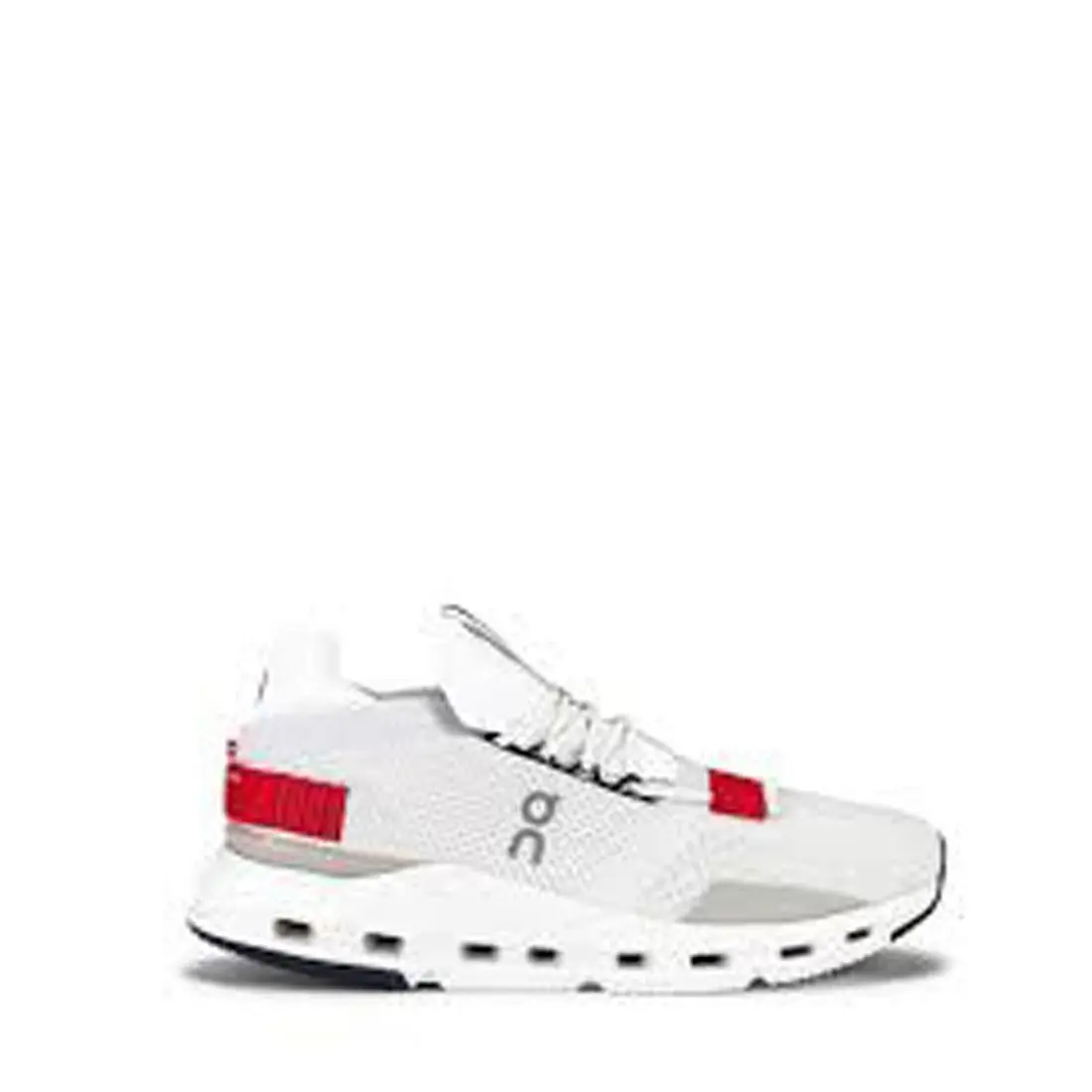 On Running Cloudnova Men`s Lifestyle Sneaker White Red Size 7.5 Box 26.98991