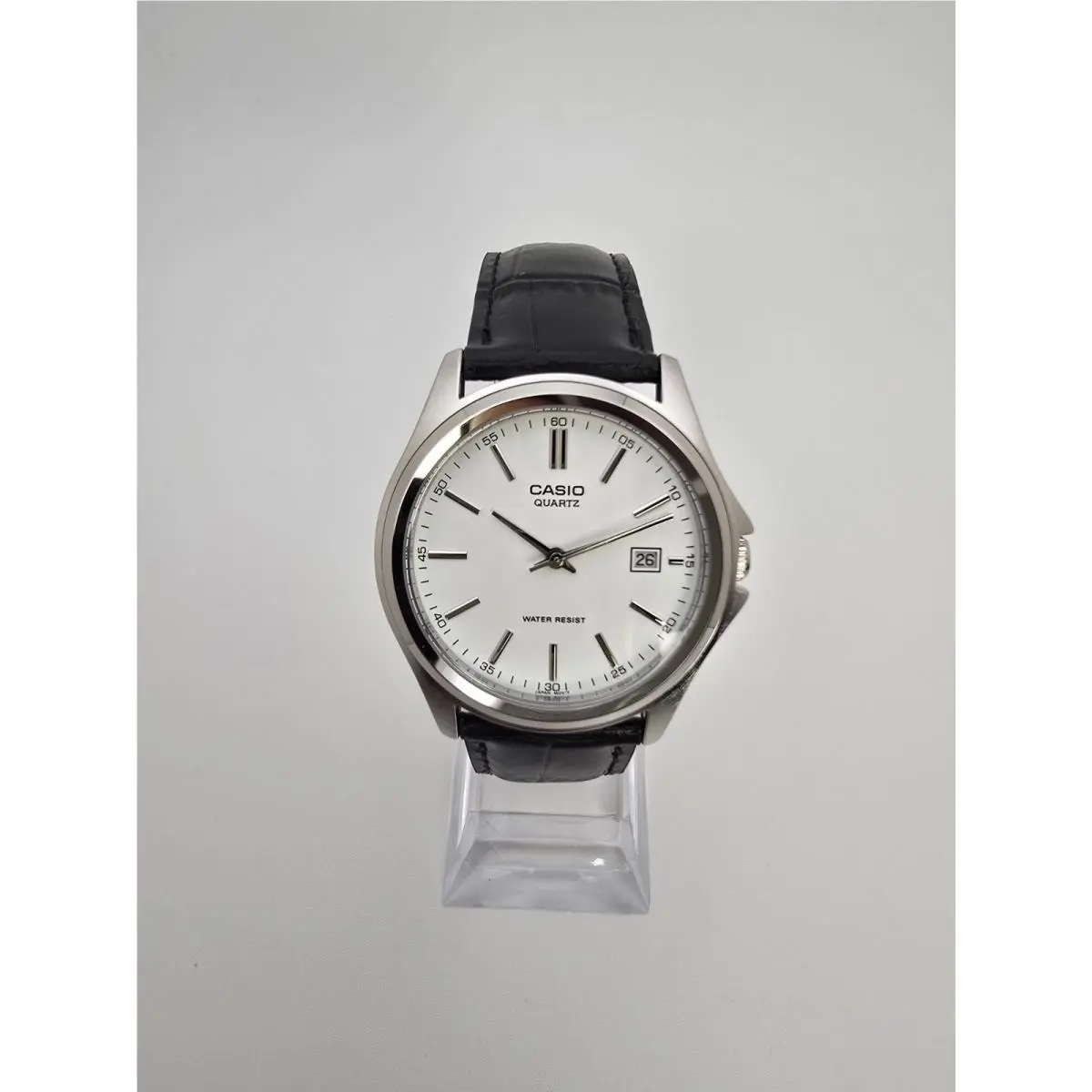 Collection MTP-1183 Gold Case / Silver Case White Dial Silver Case Black Band by Casio