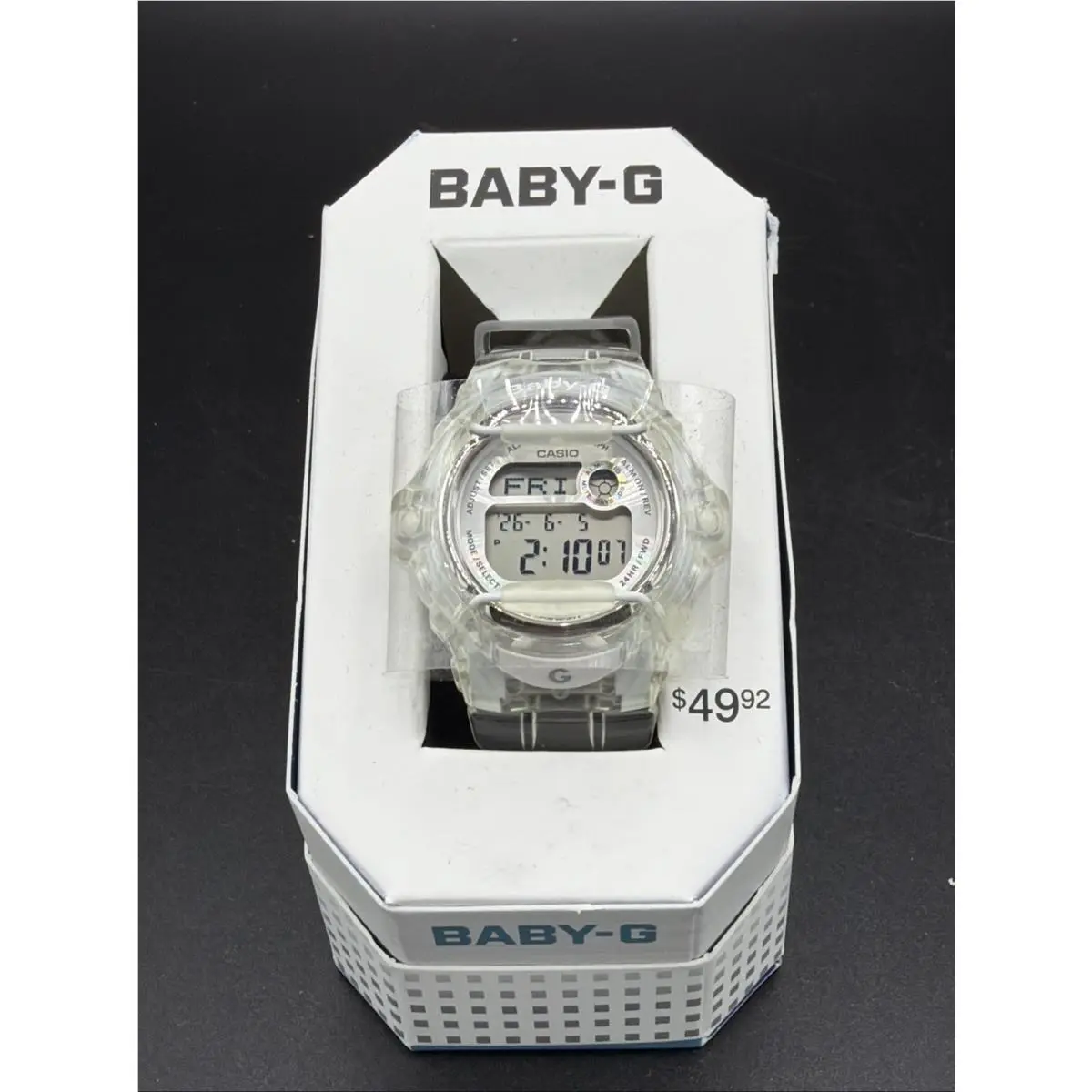 Old Stock Casio Baby-g Shock Watch BG-169R-7BMTN Clear White Sport