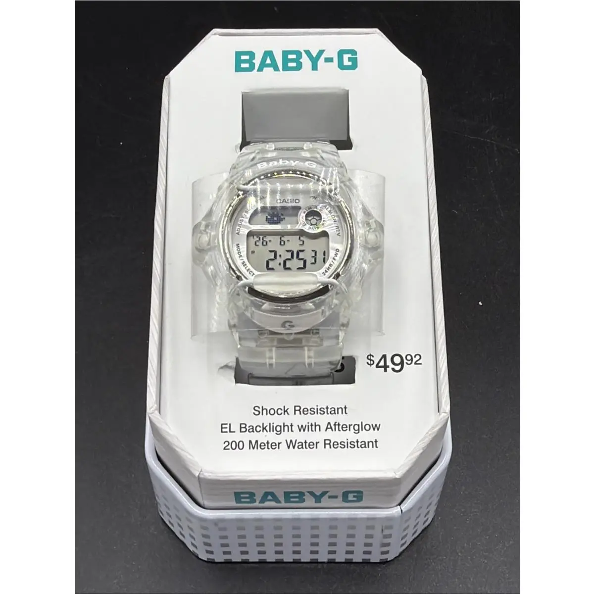 Old Stock Casio Baby-g Shock Watch BG-169R-7BMTN Clear White Sport
