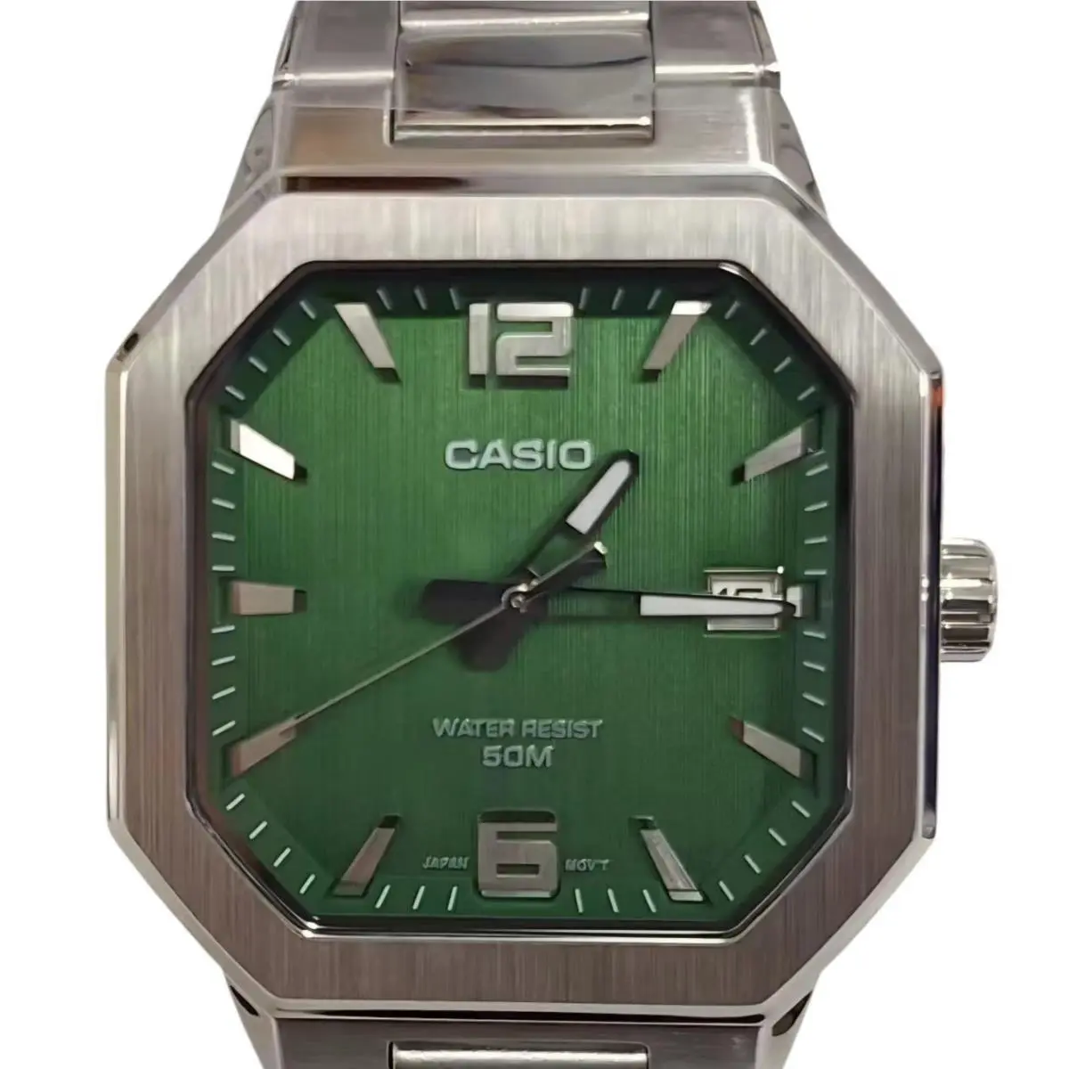 Casio MTP‑B195 Series MTP-B195D-3A Green Dial Analog 38 mm Men’s Watch MTPB195D