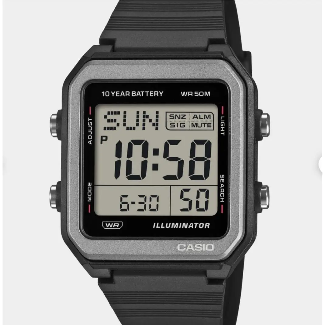 Casio Collection Standard W221H-1AV Black 10-year Battery Flash Alert World Time