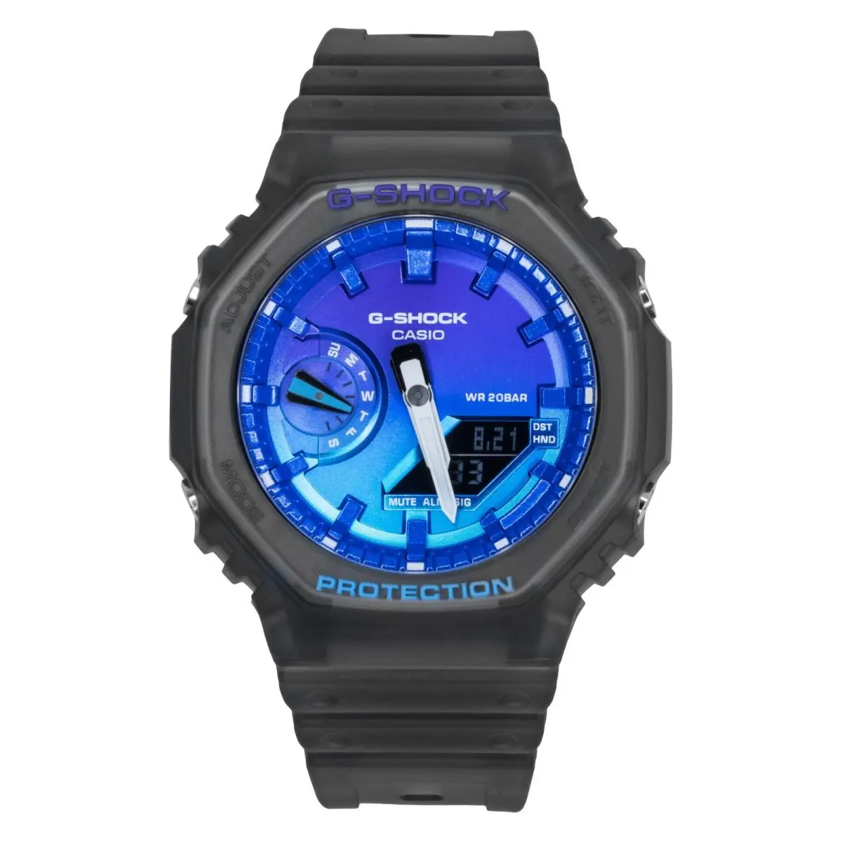 G-shock Blue Dial Quartz Resin Strap Sports GA-2100FLS-8A2 Men`s Watch by Casio