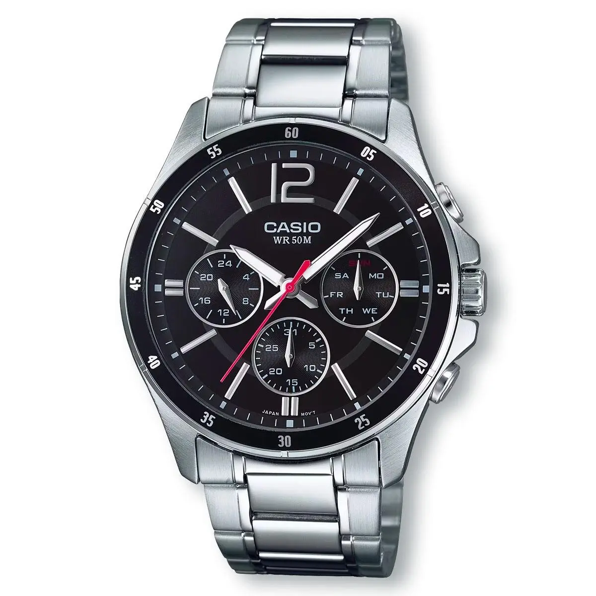 MTP1374D-1A Classic Stainless Steel Analog Watch Black Dial by Casio