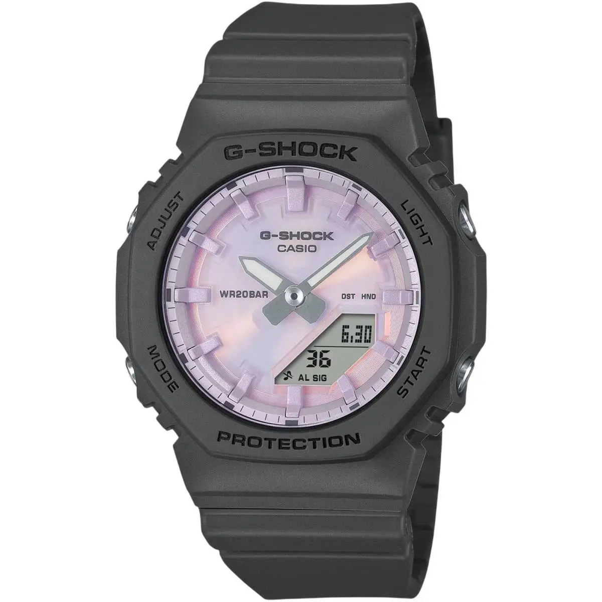 Women`s Watch G-shock Pink and Grey Ana-digi Dial World Time GMAP2100PC-1A by Casio
