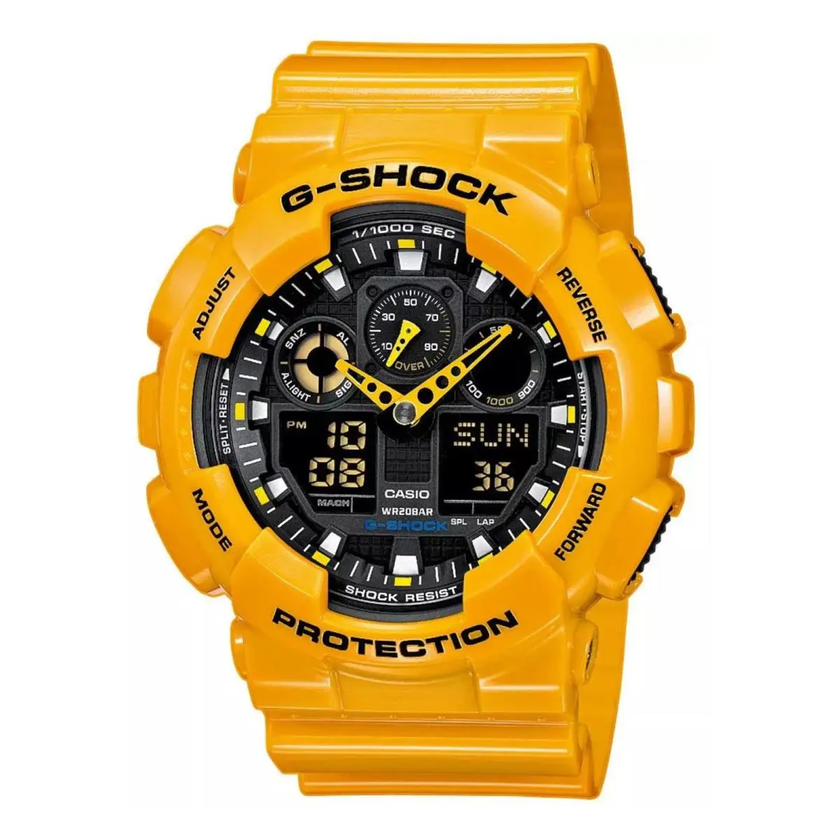 Men`s G-shock Velocity Indicator Alarm Watch Digital/analog Yellow by Casio