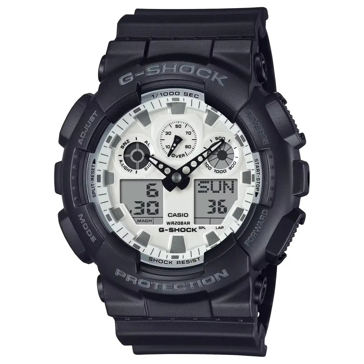 Casio G-shock GA-100WD-1A GA100WD-1A White Dial Men`s Watch