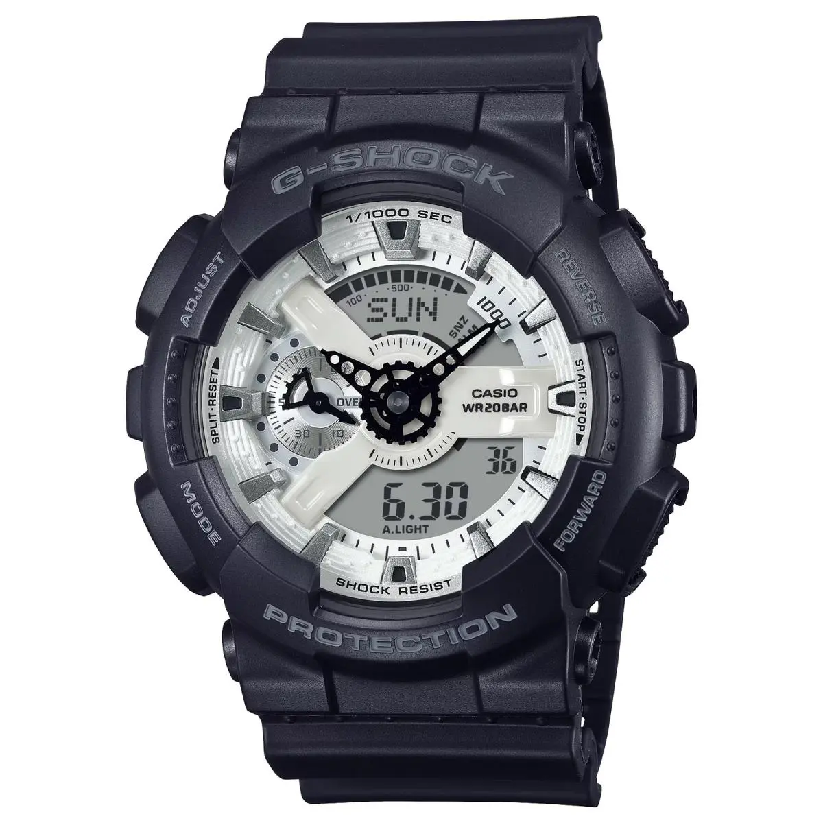 Casio G-shock GA-110WD-1A White Dial Black Men`s Watch