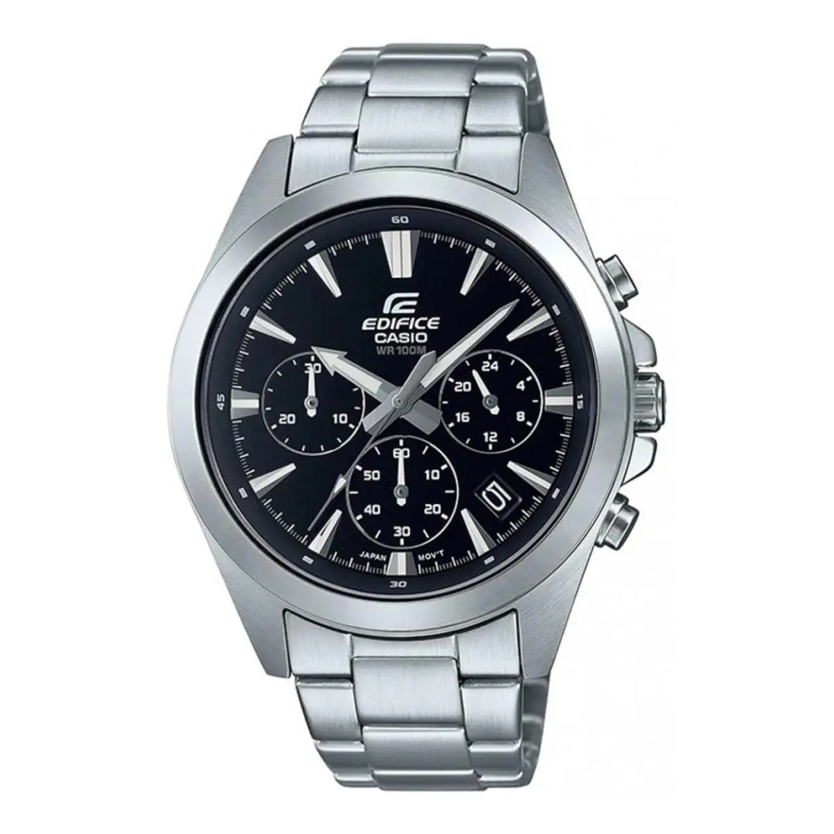 Edifice Men`s Black Dial Stainless Steel Watch EFV-630D-1A by Casio
