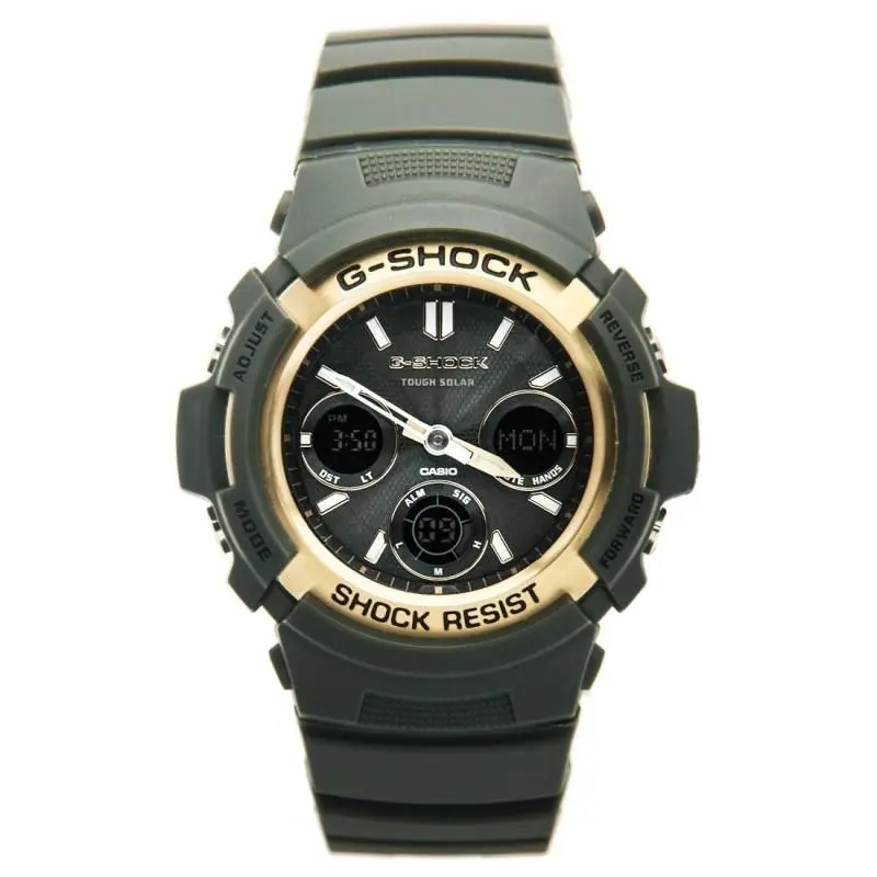 Tough Solar World Time Military Green Strap Men`s Watch AWR-M100A-3A by Casio