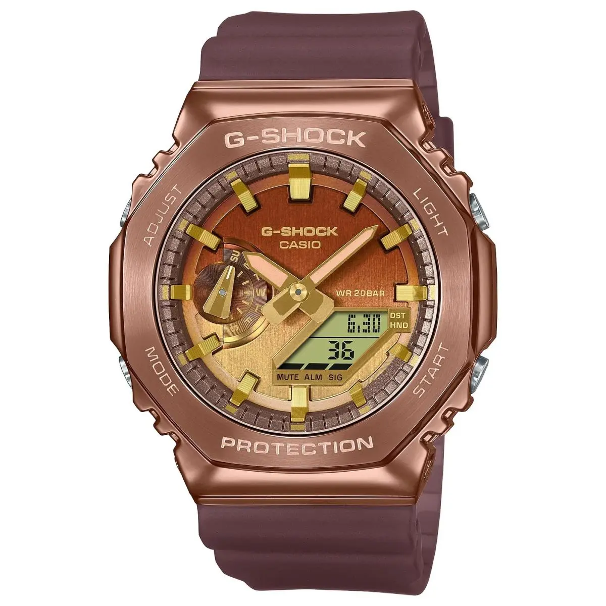 G-shock GM2100CL-5A Brown Stainless Steel Bezel Men`s Watch by Casio