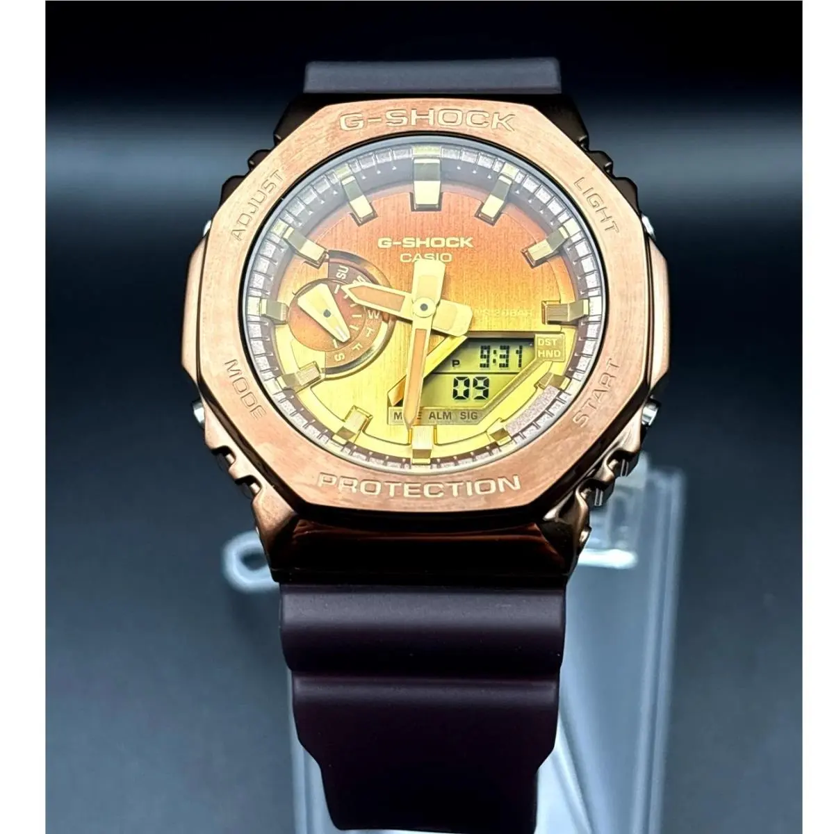 Casio G-shock GM2100CL-5A Casioak Metal Bronze Tone Ana-digi Men`s Watch Nibwt