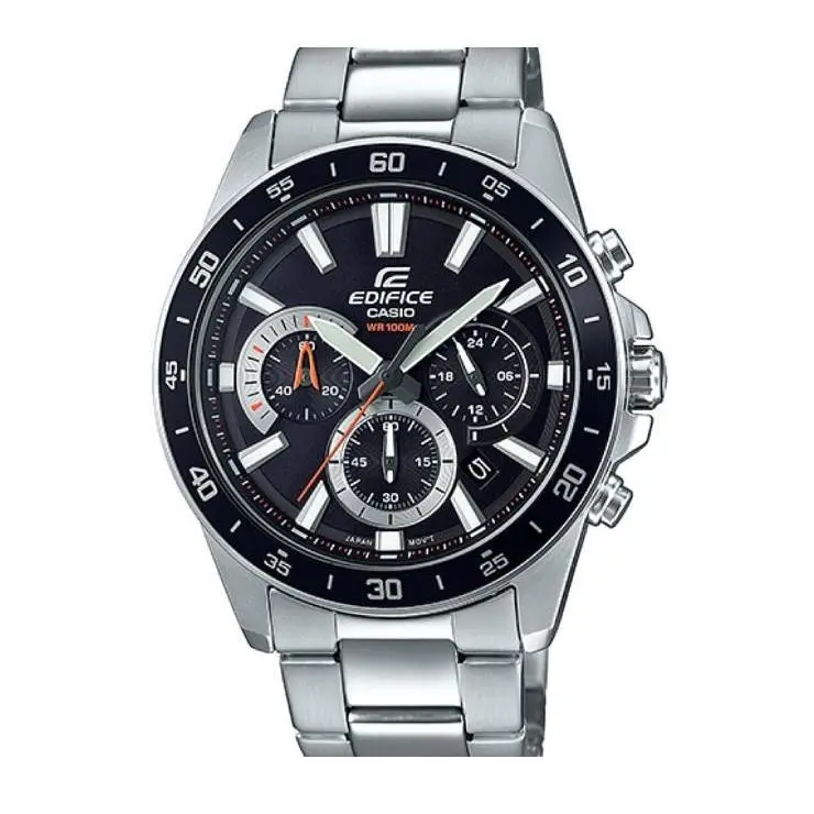 Edifice Men`s Chronograph Black Dial Stainless Steel Watch EFV-570D-1A by Casio