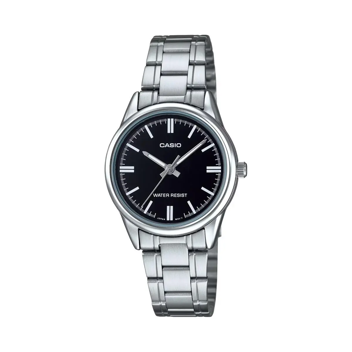 Casio Women’s Silver Stainless Steel Watch with Black Dial - LTP-V005D-1AUDF