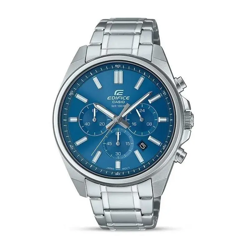 Edifice Men`s Blue Dial Stainless Steel Watch EFV-650D-2A by Casio