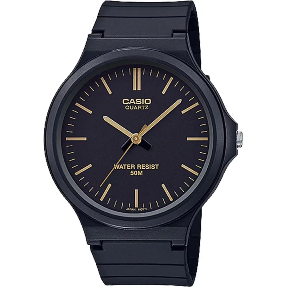 Casio Men’s Black Analog Watch with Black Dial - MW-240-1E2V
