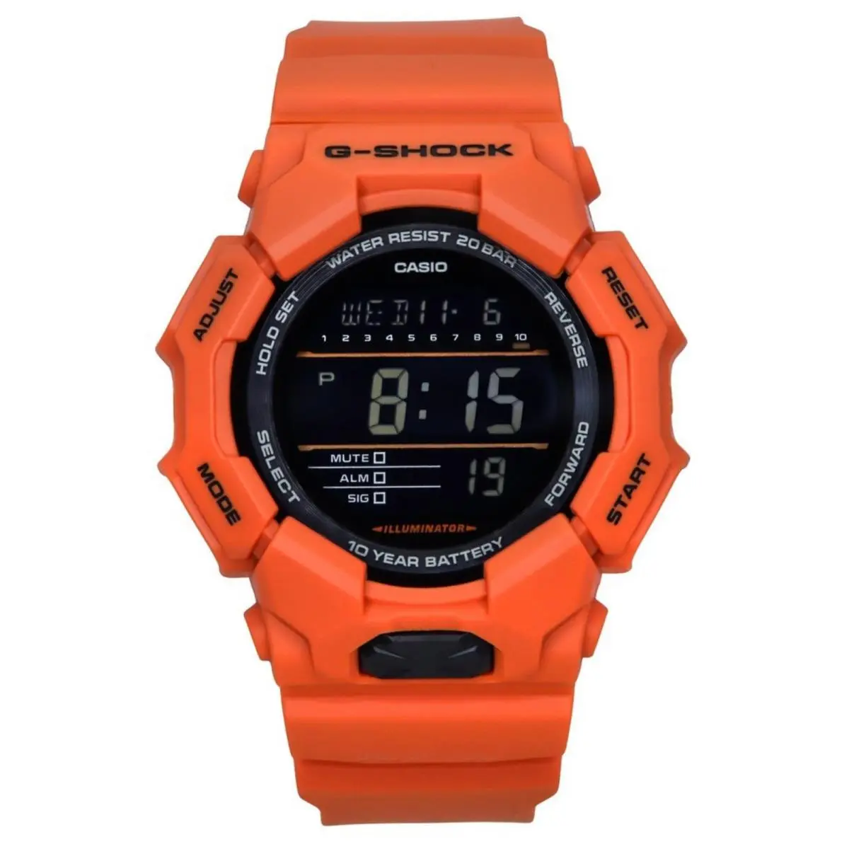 Casio Men`s G-shock Digital Bio-based Orange Resin Strap Black Dial Quartz Watch