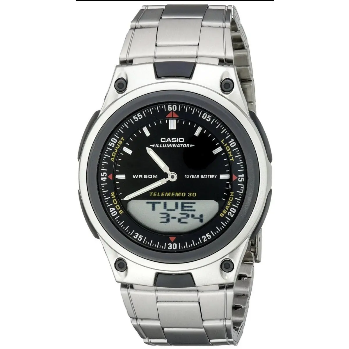 Casio Watch Men`s AW80D-1AVCB 10-Year Warrenty Battery Ana-digi Bracelet