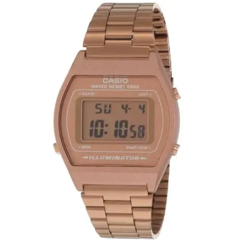 Casio Vintage Rose Gold Stainless-steel Digital Watch B640WC-5ADF - Dial: Rose Gold, Band: Rose Gold, Bezel: Rose Gold