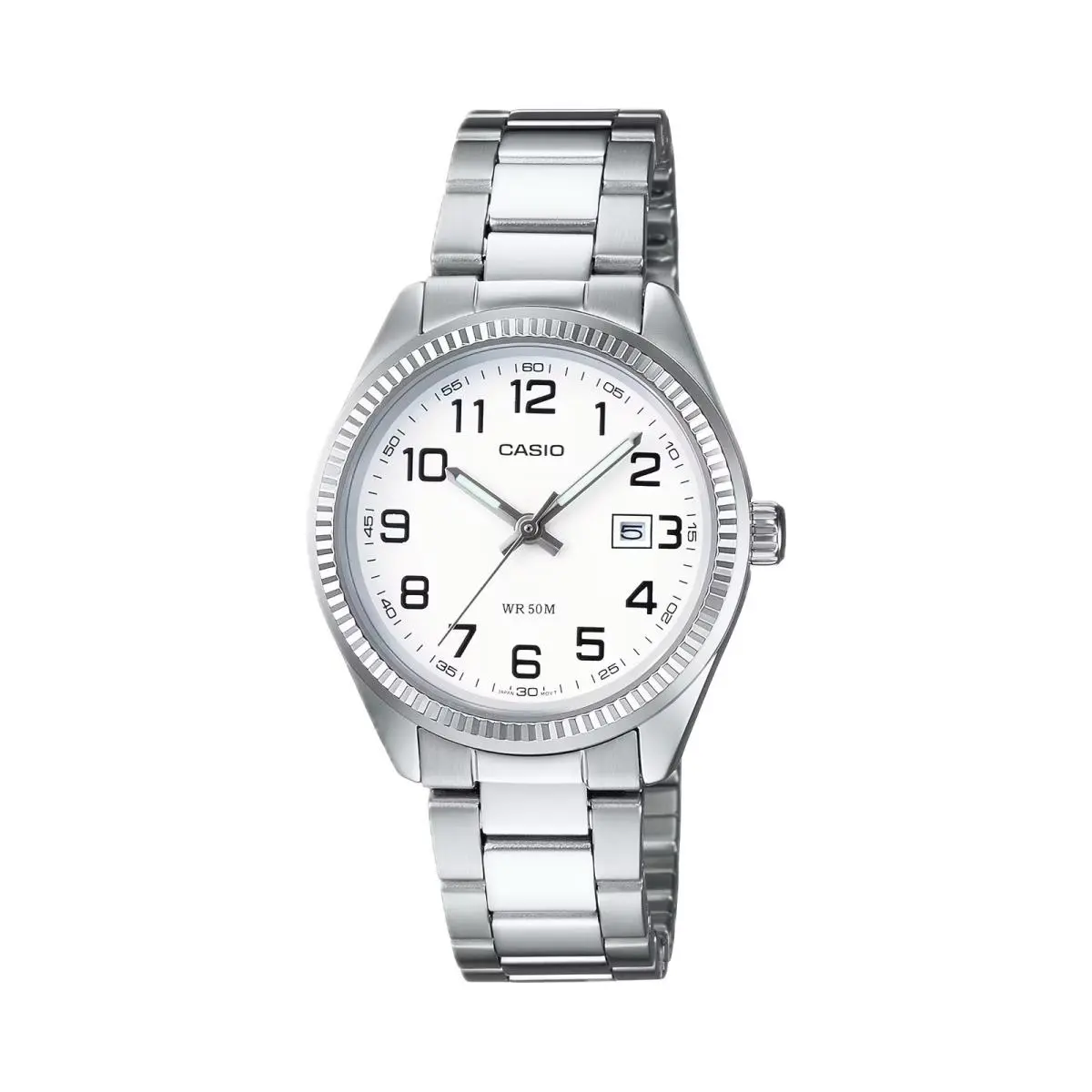 Women’s White Dial Stainless Steel Bracelet Watch - LTP-1302D-7BV by Casio