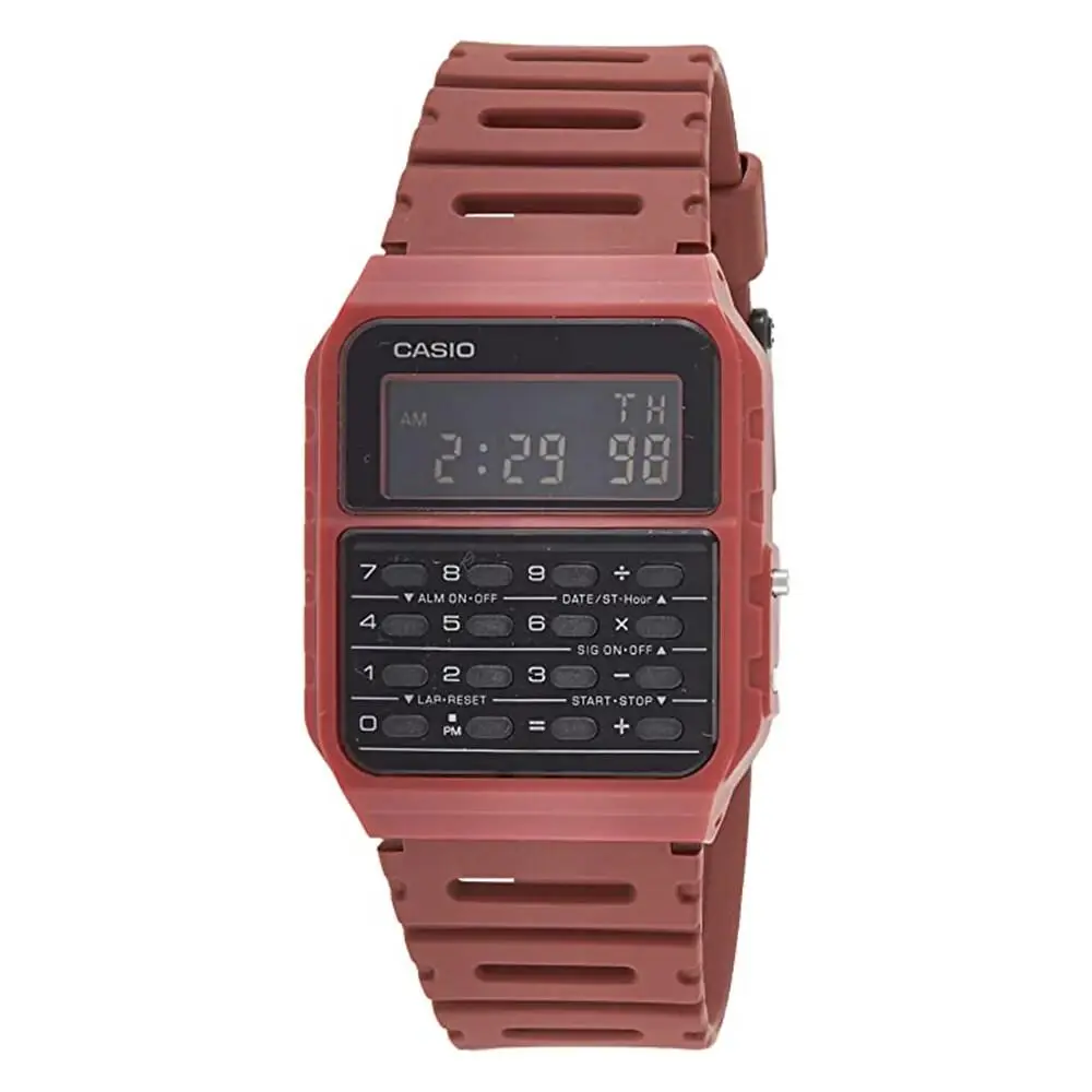 Casio Unisex Red Plastic Band Digital Quartz Watch