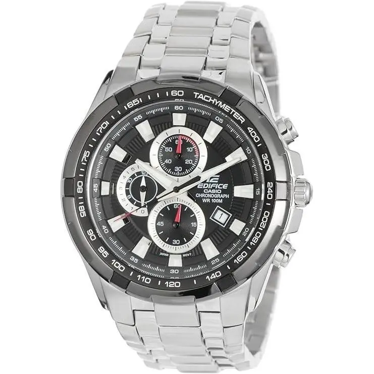 Edifice Men`s Chronograph Black Dial Stainless Steel Watch EF-539D-1A by Casio