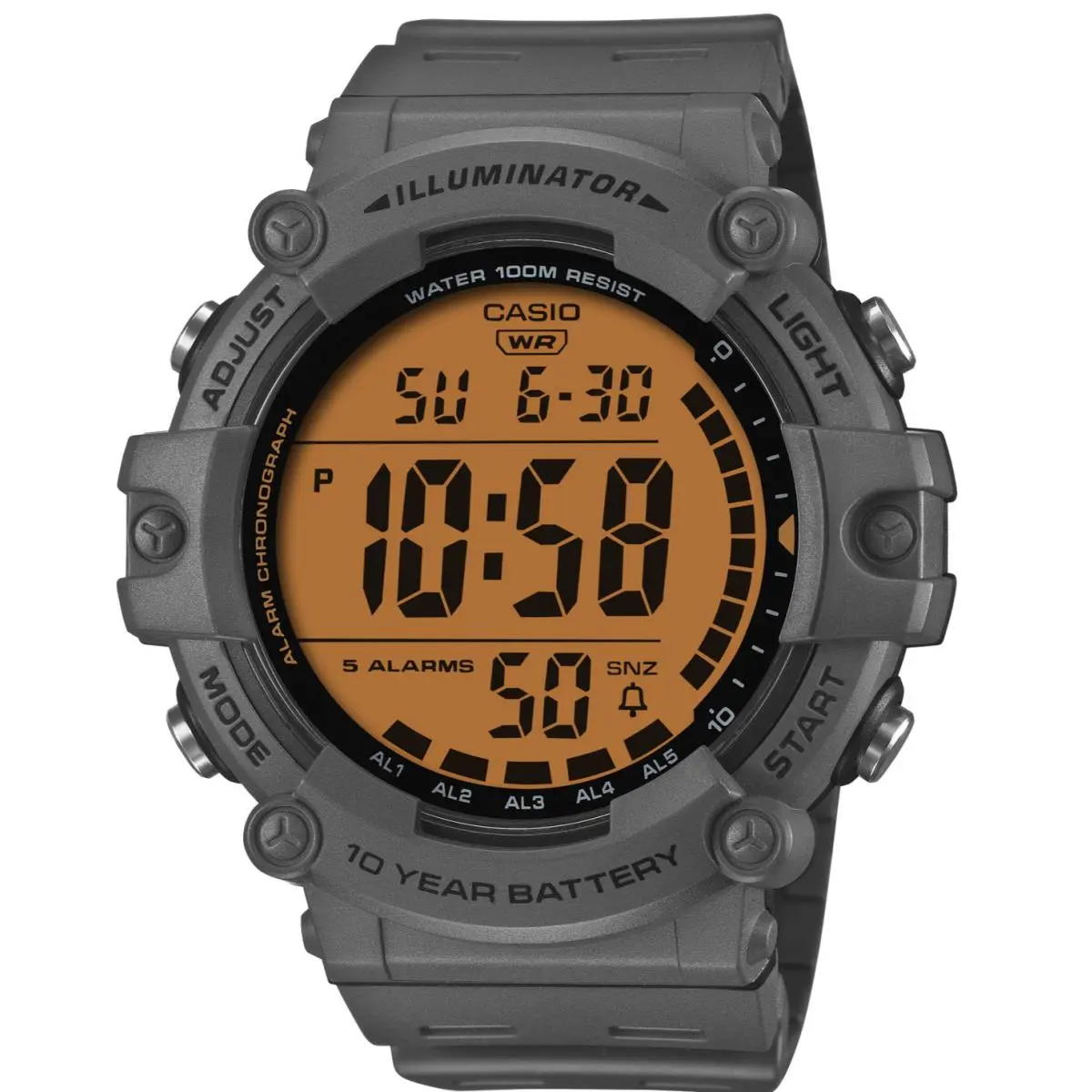 Casio Men`s Digital Sport Watch Large Display 100M 10 Year Battery AE1500WHC-8AV