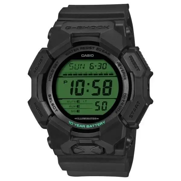G-shock GD010BEG-1 Bold Electric Green Digital 10-Year Battery Black Res