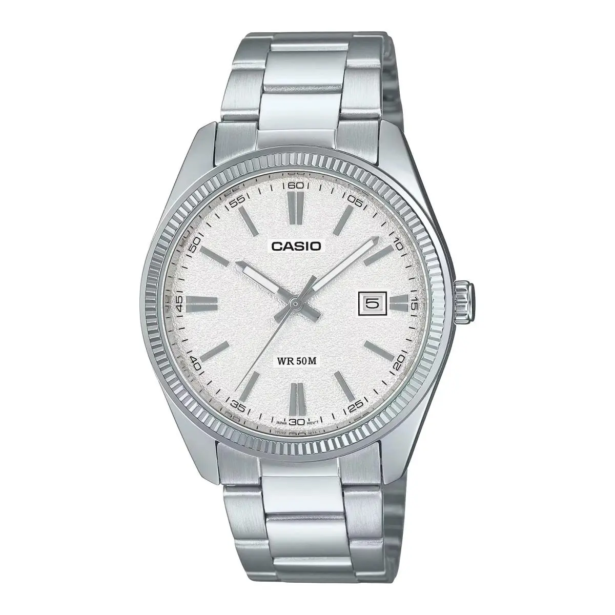 Casio MTP-1302DA-7A Men`s White Dial Stainless Steel Analog Watch Date