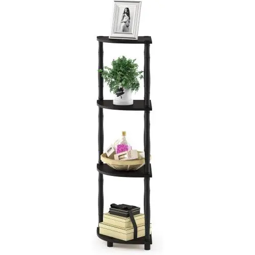 Casio Turn-n-tube 4-Tier Corner Display Rack Multipurpose Shelving Unit with Classic T - Espresso/Black, Dial: Silver, Band: Black