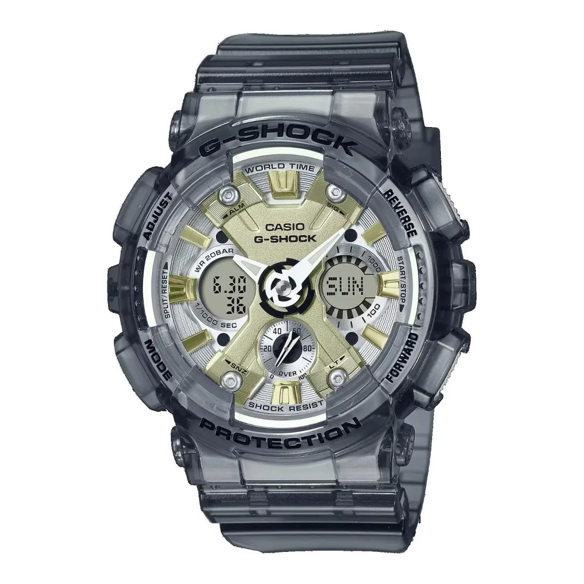 Casio GMAS120GS-8A Women`s Transparent Gray Analog Digital G Shock Watch